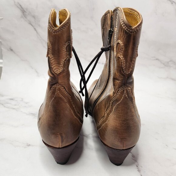 Free People New Frontier Western Boots Brown Leather Cowgirl Women's 8.5 (39) - Picture 5 of 11
